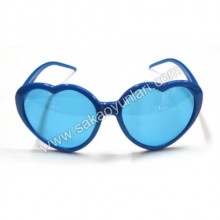 PARTİ MAVİ ÇERÇEVELİ KALP GÖZLÜK