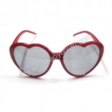 PARTİ KIRMIZI ÇERÇEVELİ KALP GÖZLÜK