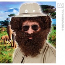 KAHVERENGİ PERUK VE SAKALLI BIYIK