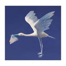 MAVİ LEYLEK VE BEBEK (15 CM )