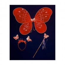 ÇOCUK KELEBEK KANAT SETİ KIRMIZI ( 3 PARÇA )