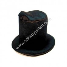 YETİŞKİN KUMAŞ BEZ SİHİRBAZ ŞAPKA( YÜKSEKLİK 15 CM )