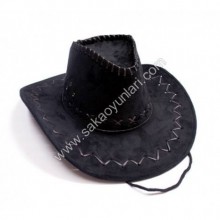 ÇOCUK SÜET SİYAH KOVBOY ŞAPKA