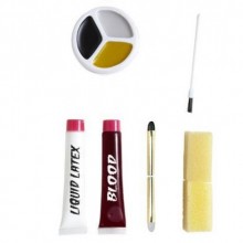 EKONOMİK MAKYAJ SETİ LİKİT LATEKS SİYAH BOYA KALEM KAN VE SÜNGER