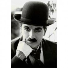 Yetişkin Charlie Chaplin Melon Şapka bıyık ve eldiven