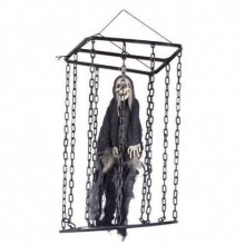 TİTREYEN KAFESTE İSKELET KORKU MÜZİKLİ GÖZLERİ YANAN