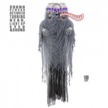 ASMALI İSKELET SESLİ BAŞI DÖNEN GÖZLERİ YANAR