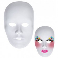 YETİŞKİN İNCE PLASTİK YÜZ MASKE (BOYANABİLİR)