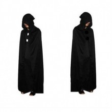 YETİŞKİN SİYAH KAPŞONLU KOLSUZ PELERİN