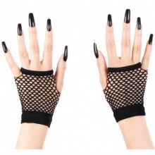 Siyah Renk Kısa Boy Fileli Örgü Eldiven