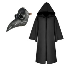 Yetişkin Kapüşonlu Pelerin ve Doktor Veba Maskesi