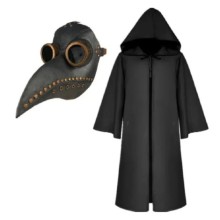 Yetişkin Kapüşonlu Pelerin ve Doktor Veba Maskesi