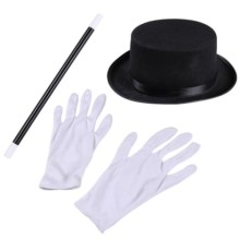 Yetişkin Sihirbaz Set ( Değnek, Şapka, Eldiven )