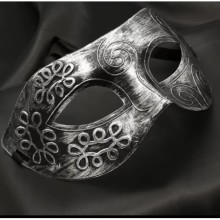 ESKİTME GÜMÜŞİ RENK BALO MASKESI