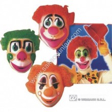 PLASTİK PALYAÇO ÇOCUK MASKE ( 4 ADEDİ )