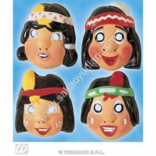 KIZILDERİLİ COCUK PLASTİK MASKE ( 4 ADEDİ ))