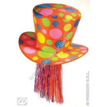 TURUNCU NEON PALYAÇO ŞAPKASI VE SAÇI