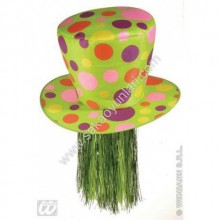 YEŞİL NEON PALYAÇO ŞAPKASI VE SAÇI