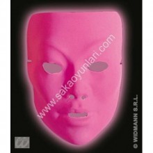 NEON PEMBE PLASTİK YÜZ MASKE